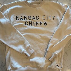 Fanatics Kansas City Chiefs Crewneck Sweatshirt - Cream with Black Lettering